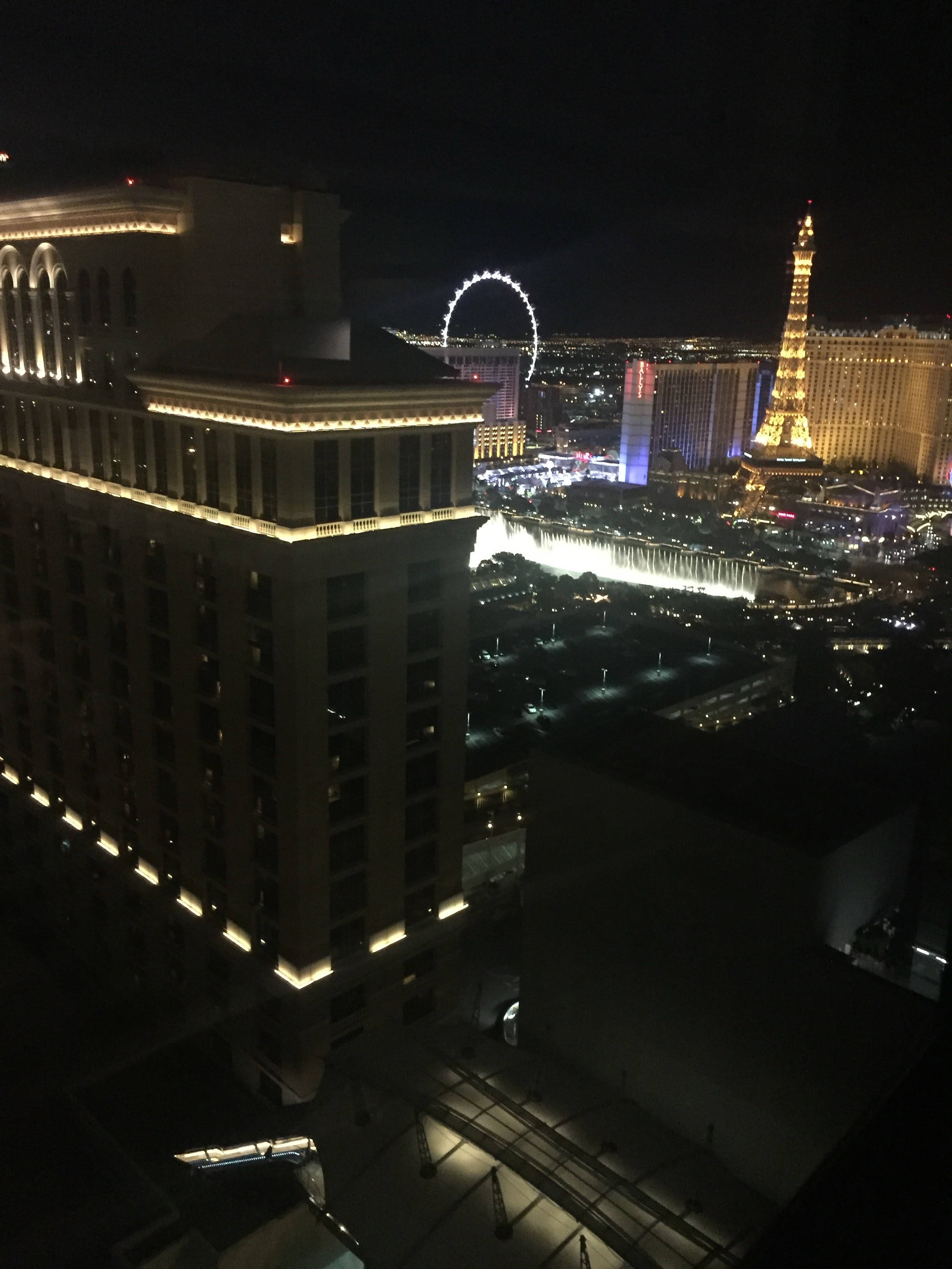 View across the Las Vegas Strip at night