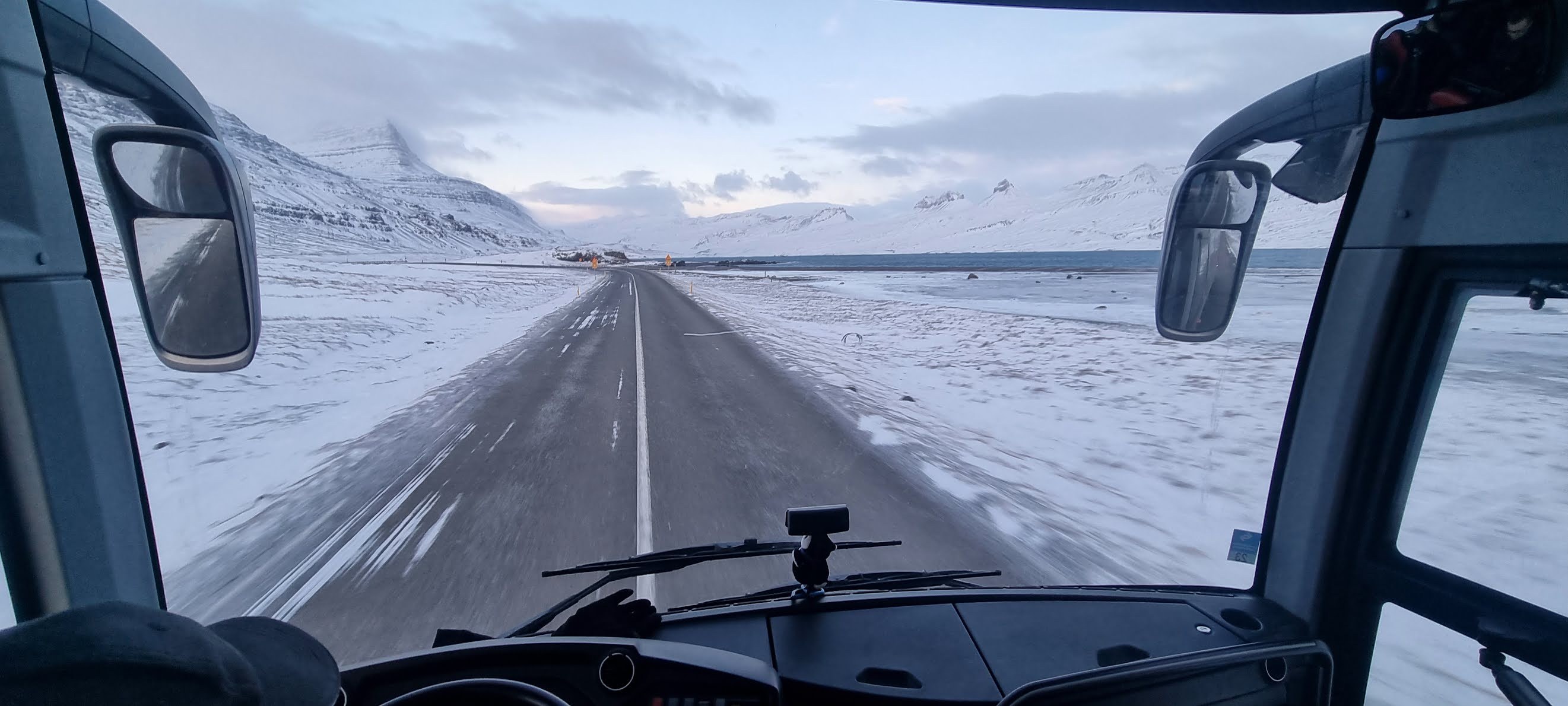 A snow-covered Icelandic road