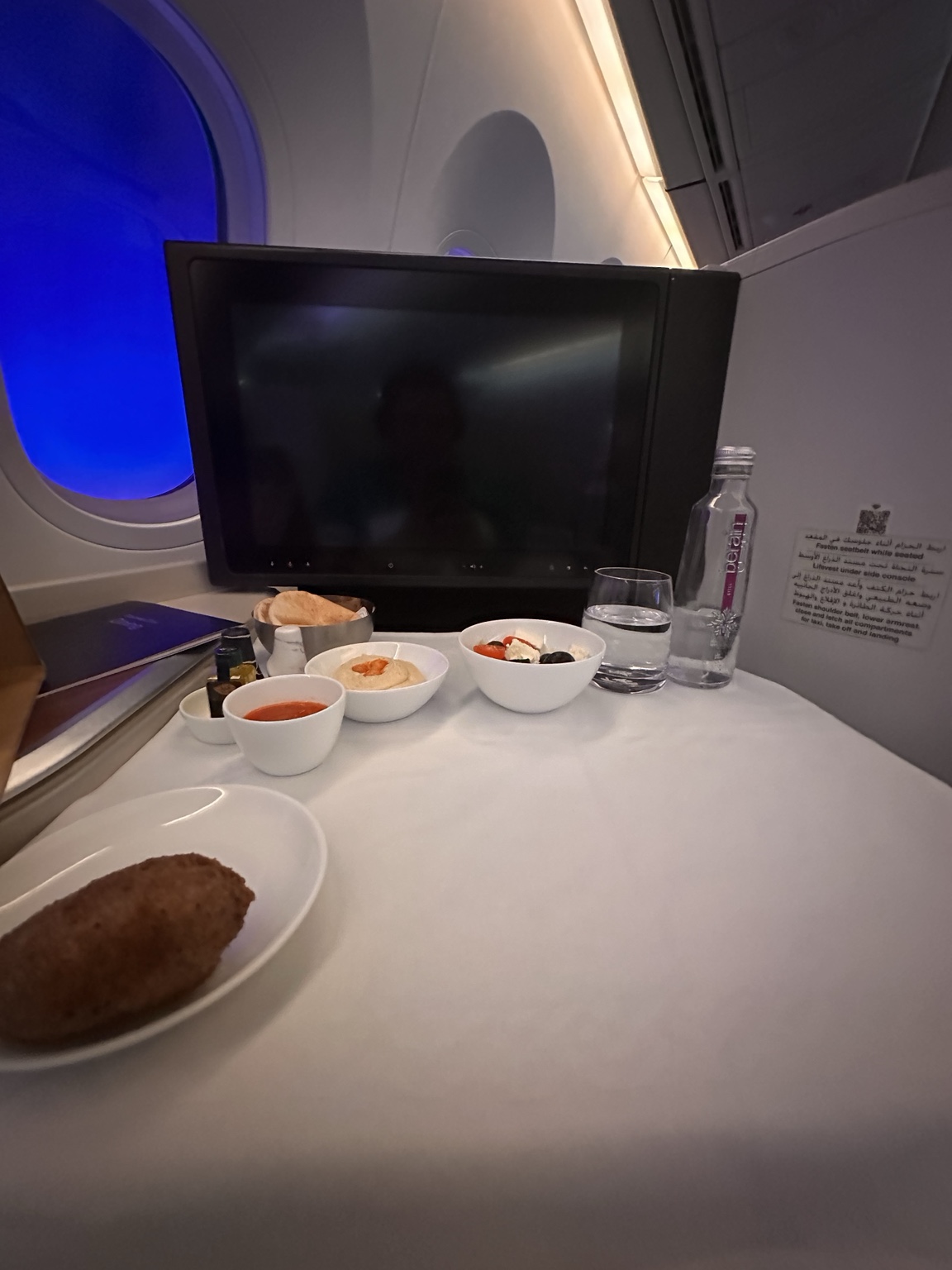 Meal served at Gagan’s seat on the flight to Morocco